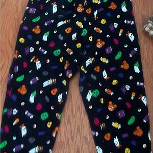 Disney Black Halloween Leggings with Colorful Print